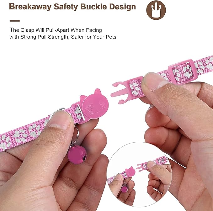 GPS Tracker for Cats, Mini GPS Pet Tracker with Collar, IPX8 Waterproof Cat Trackers Collar,No Monthly Fee,Work with Apple Find My(iOS Only),Smart Trackers for Pets-Pink-5