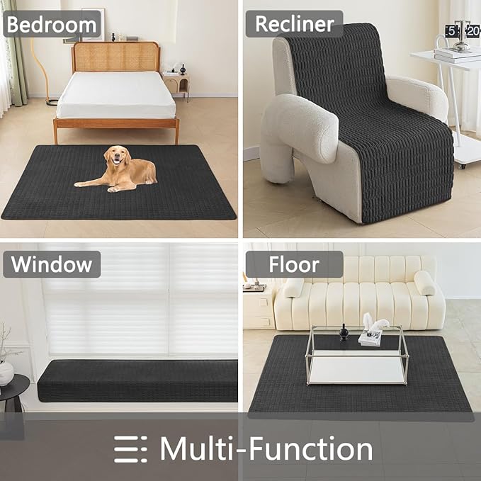 Muamar Dog Bed Cover Sofa Protector,Anti Slip Waterproof Sofa Covers for Living Room Couch Covers,Sofa Mat,Seat Cover, Dog Mat,Pet Pad for Furniture Bed Sofa Protector 1 Piece (30x82 inch, Black)
