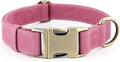 Plutus Pet Genuine Leather Dog Collar – Adjustable Pet Collar with Quick Release Metal Buckle, Soft Real Leather for Small Medium Large Dogs, Heavy Duty & Skin-Friendly (Pink, XS)