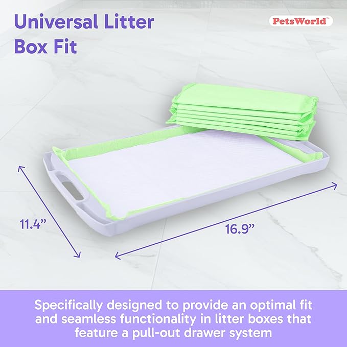 PetsWorld Universal Fit Multi-Cat Pad Refills for Litter Box, Fresh Scented, Ultra-Absorbent, Odor Control, Pack of 600