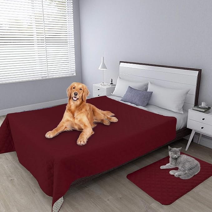 Easy-Going 100% Waterproof Dog Bed Cover, Non-Slip Pet Blanket for Furniture, Washable Couch Cover, Repleasement Sofa Cover (86X82 in,Christmas Red)