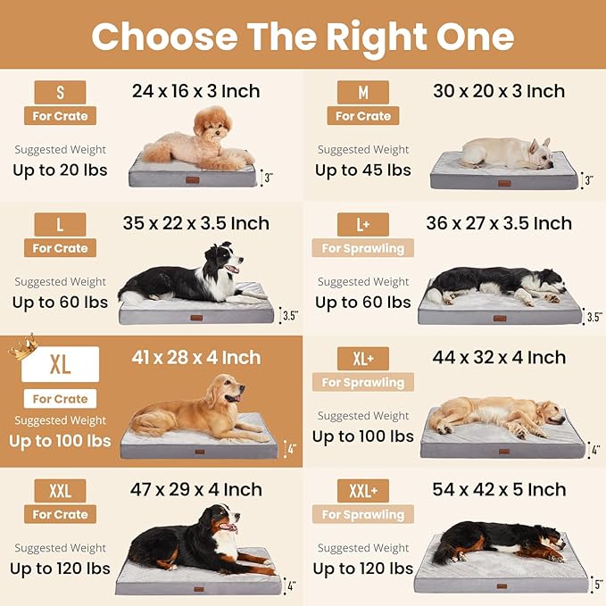 OhGeni Orthopedic Waterproof Dog Bed for Large Dogs, Machine-Washable Removable Cover in Easy-Clean Fabric, High Density Foam & Easy-Carry Handle, Suitable for Crate, 41 inch (Green)