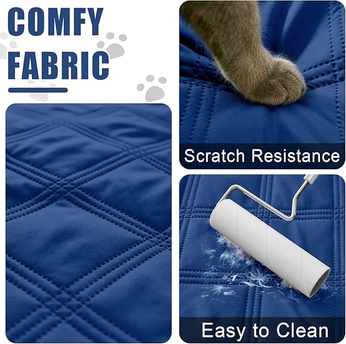 Smiry Waterproof Dog Bed Cover Blanket 40x80, Soft Reversible Pet Blanket, Washable Leakproof Cats Dogs Couch Cover for Sofa, Couch, Furniture, Navy/Navy