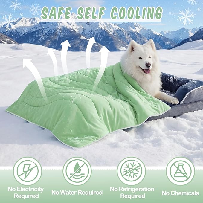 2 Pack Cooling Dog Blankets with Storage Bag Self Cooling Dog Blankets Washable Pet Cold Mats 39 x 47 Inch Portable Cat Pads for Summer Hot Weather Pet Puppies Supplies