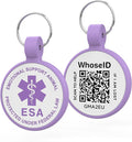 ESA Dog Tag, QR Code Dog Tag, Modifiable Free Pet Online Profile, Scannable QR Code, Scan QR Send Instant Location Alert Email, Silicone Lightweight ID Tag for Dog and Cat (Purple, Small)
