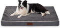 XL Dog Crate Bed for Extra Large Dogs - Waterproof Puppy Bed for 42 Inch Kennel with Removable Washable Corduroy Cover, Orthopedic Support with Egg Crate Foam Filling, Grey