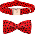 Lionheart glory Dog Collar, Watermelon Dog Collar with Bow, Summer Dog Bowtie Collar Cute Pet Collar Gift for Small Dog