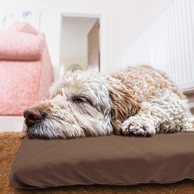 Dog Bed Cover Waterproof Replacement Machine Washable Covers for Dog Bed Heavy Duty Scratch Resistant Mattress Protector Pet Bed 41x27 Inch Brown Cover Only