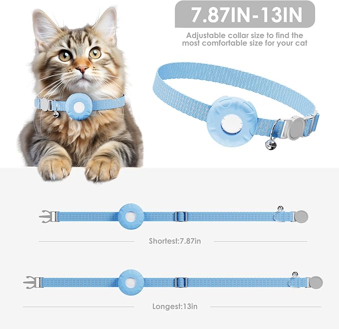Cat GPS Tracker, Smart GPS Tracker Compatible with Apple Find My App (Only iOS), No Monthly Fee, Waterproof