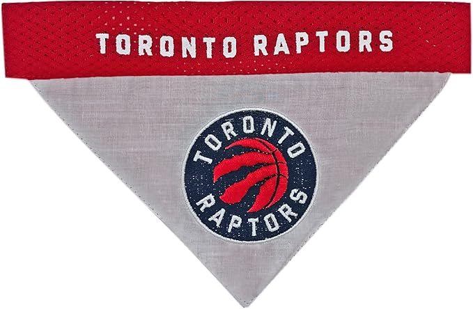 NBA Dog Bandana -Toronto Raptors Reversible Pet Bandana. 2 Sided Home & Away Sports Bandana with a Premium Embroidery Team Logo, Small/Medium.