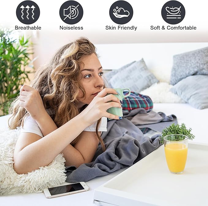 Waterproof Mattress Protector Queen, Fitted Sheet Style Breathable Mattress Cover with Deep Pocket Fits Up to 18'', Machine Washable Noiseless Bed Cover for Kids Adults Pets (Gray-Carrot, 60'' X 80'')