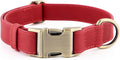 Plutus Pet Genuine Leather Dog Collar – Adjustable Pet Collar with Quick Release Metal Buckle, Soft Real Leather for Small Medium Large Dogs, Heavy Duty & Skin-Friendly (Red, S)