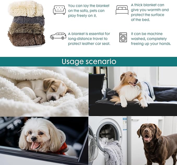 gogobunny Waterproof Dog Blanket for Couch & Furniture Protection - Super Soft Reversible Throw for Large Dogs & Cats, Calming Washable Fur & Sherpa Pet Blanket (50x60 Inch, Grey)