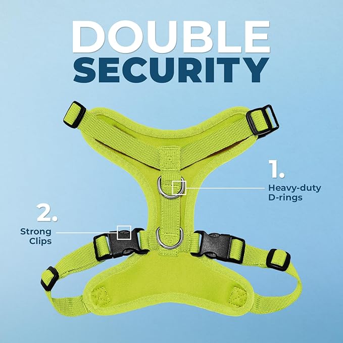 Voyager Step-in Pet Harness - All Weather Mesh, Adjustable Step in Harness for Cats and Dogs by Best Pet Supplies - Lime Green, L