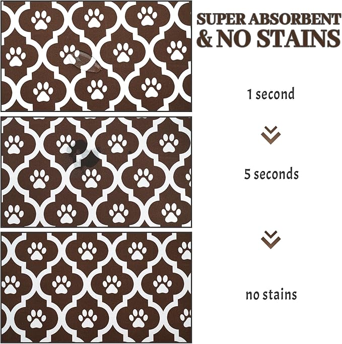 Dog Food Mat 17X30 Inch Pet Feeding Absorbent Mats for Floor Cat Water Bowl Placemats Non-Slip Washable Dog Mat for Food and Water
