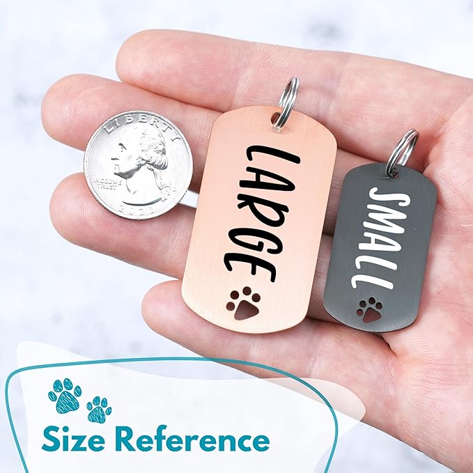 Ultra Joys Dog Tags Personalized for Pets - Hollow Paw Custom Pet ID Tag - Engraved Dog Tag for Small, Large Dogs - Small Military Dog Tag in Rose