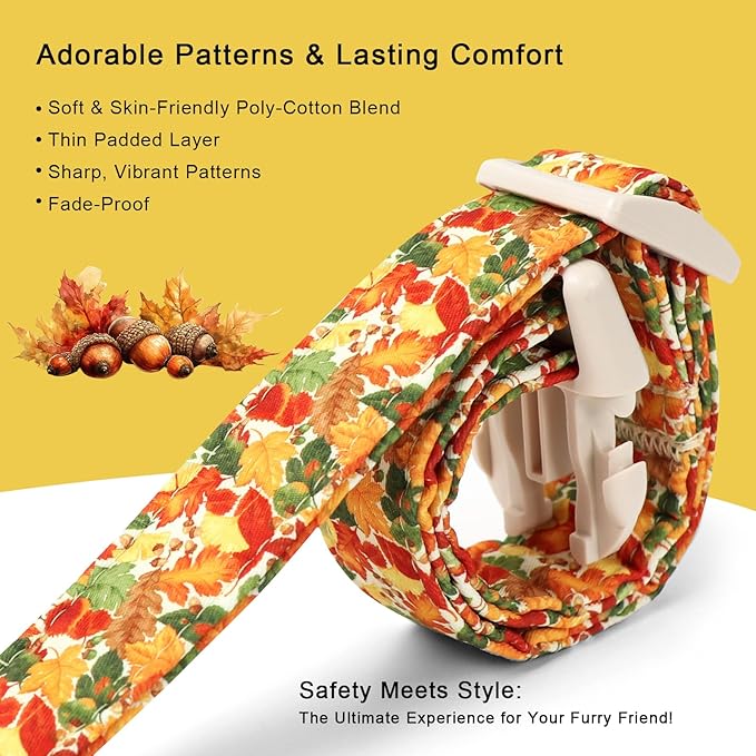 Fall Dog Collar Cute Autumn Leaves Puppy Collar - Light Comfortable Adjustable Pet Collars for Small Medium Large Girl Boy Dogs XS