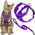 Voyager Escape-Proof Step-in Lock Cat Harness & 5ft Neoprene-Handle Leash Set All-Weather Mesh with Reflective Stitching for Small to Large Cats by Best Pet Supplies, Purple (327), XXXS