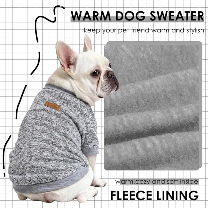 1 Pc Dog Sweaters for Small Dogs Girl Boy Winter Fleece Clothes Warm Soft Dog Sweatshirt Outfit for Dogs Cats Pet Apparel