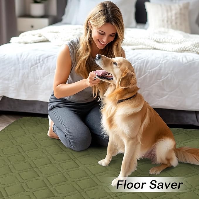 hyha Waterproof Dog Bed Blanket, Soft Pet Blankets, Waterproof Couch Cover for Dogs, Reversible Sofa Covers Washable for Furniture (40x80 Inch, Green/Navy Blue)