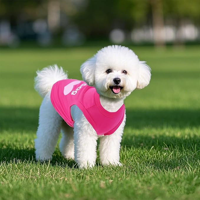 4 Pack Dog Shirts Summer Printed Puppy Clothes Cute Sleeveless Pet T Shirts Dog Clothes for Small Medium Dogs Cats Girl(XS)