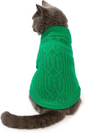 Stretchy Cat Sweater - 17 Colors & 6 Sizes | Snug Winter-Ready Knit for Boy/Girl Cats & Kittens(Dark Green, Small)