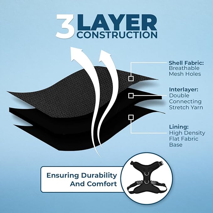 Voyager Step-in Pet Harness - All Weather Mesh, Adjustable Step in Harness for Cats and Dogs by Best Pet Supplies - Black, XS