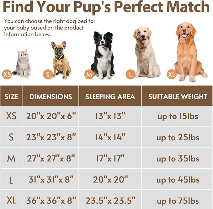 JOLLYVOGUE Calming Dog Bed Medium Size Dog, Anti-Anxiety Donut Medium Pet Bed, 31 inches Fluffy Faux Fur Round Cat Bed, Fits up to 45 lbs Pets