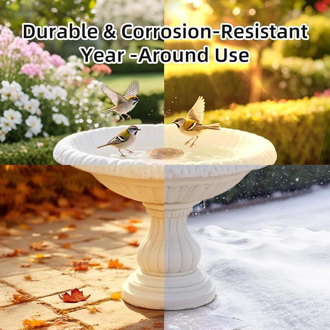 Bird Bath Copper Disk, Pure Copper Bird Bath Purification Disc, Save Cleaning Time, Chemical Free,Safe Natural Solution for Birdbaths Bowls&Waterfall Fountain, Year-Round Use (4 pcs)