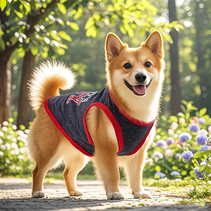 4 Pack Dog Shirts Summer Printed Puppy Clothes Novel Sleeveless Pet T Shirts Dog Clothes for Small Medium Dogs Cats Boy(S)