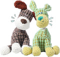 2025 New Dog Toys, Indestructible Plush Dog Toy, Dogs Toys for Aggressive Chewers, Dogs Squeaky Chew Toy for Indoor Pups Teething (Brown+Green)