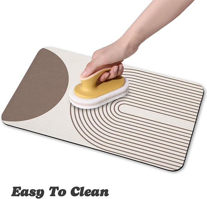 Dog Food Mats for Floors Waterproof, Cat Water Bowl Mats Pet Feeding Absorbent Mat Placemats for Food and Water Brown Bohemia 12 * 20 inch
