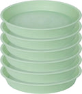 6 Pack of 10 inch Plant Saucer Blue, Heavy Duty Plastic Plant Saucer 10 inch Round, Flower Plant Saucers for Indoors, Plant Trays for Planter 8"/9"/10" (10", Light Green)