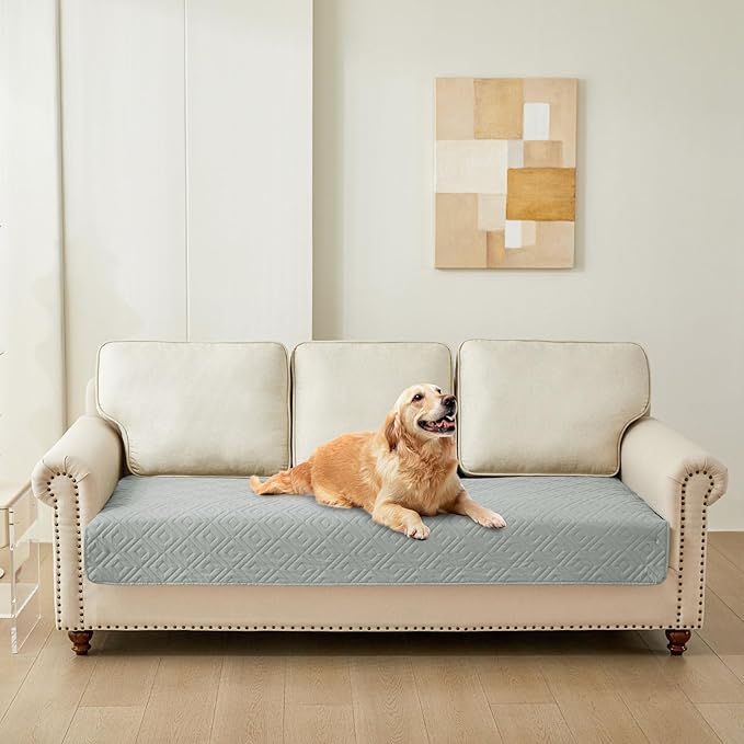 hyha Waterproof Dog Blanket, Soft Pet Bed Blankets, Waterproof Sofa Couch Cover for Dogs Washable, Reversible Pet Couch Covers for Sofa Furniture (40x50 Inch, Grey/Light Grey)