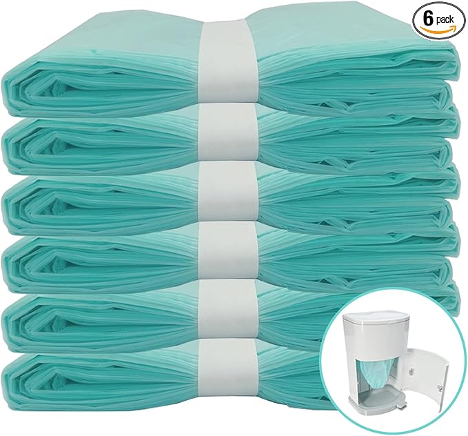 6 Pack Adult Diaper Disposal Liner Refills Compatible with Janibell Akord 280 Slim Adult Diaper Disposal System and Akord Slim Incontinence Disposal System(NOT Compatible with 330 pails)