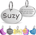 Anavia Personalized Pet ID Tags, Stainless Steel Glossy Laser Engraved Dog Cat Collar Name Tags, Multiple Colors Shapes Sizes (Oval, Regular)