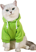 QWINEE Basic Dog Hoodie Sweatshirt Puppy Sweater Warm Cat Costumes Pet Clothes for Chihuahua Puppy Kitten Small Medium Dogs Green Medium