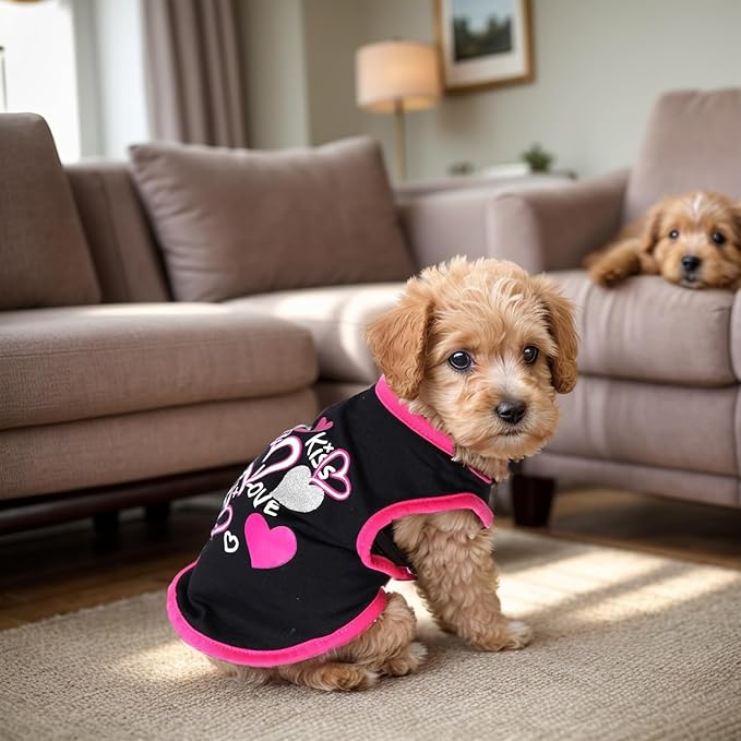 4 Pack Dog Shirts Summer Printed Puppy Clothes Cute Sleeveless Pet T Shirts Dog Clothes for Small Medium Dogs Cats Girl(XL)