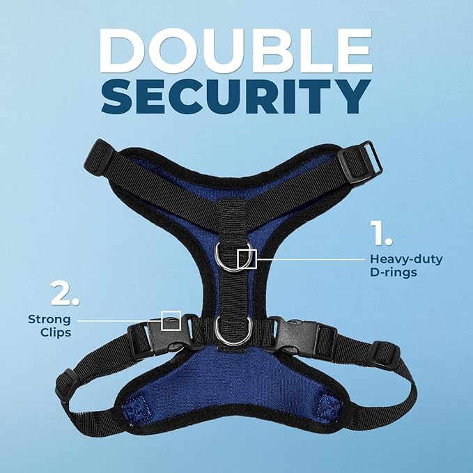 Voyager Step-in Pet Harness - All Weather Mesh, Adjustable Step in Harness for Cats and Dogs by Best Pet Supplies - Royal Blue/Black Trim, S