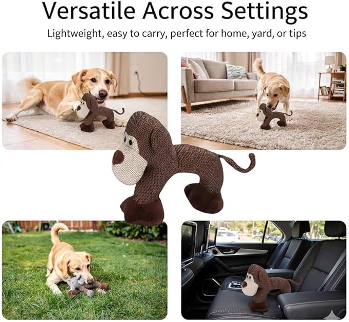 Linen Safari Companions, Squeaky Dog Chew Animals, with Durable Linen Material, Durable and Resistant to Chewing, for Relieve Dog's Boredom (Mix)