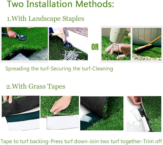 Petgrow Synthetic Artificial Grass Turf 8FTX40FT for Indoor Outdoor Dog Synthetic Grass Mat, Party Wedding Christmas Balcony Garden Astro Turf Rug,Drainage Holes Faux Fake Grass Rug Carpet for Pets
