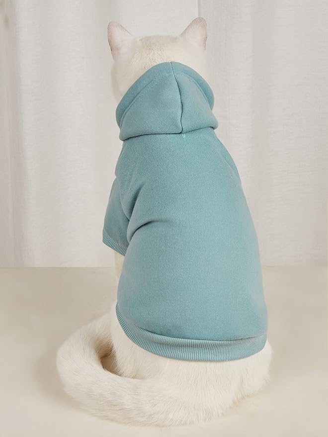QWINEE Basic Dog Hoodie Sweatshirt Puppy Sweater Warm Cat Costumes Pet Clothes for Chihuahua Puppy Kitten Small Medium Dogs Multicolored Medium