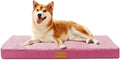 Patas Lague Orthopedic Dog Bed for Small Dogs 20''X15'', Soft Waterproof Egg Crate Foam Small Pet Crate Beds Mat with Removable Washable Cover and Non-Slip Bottom, Hot Pink