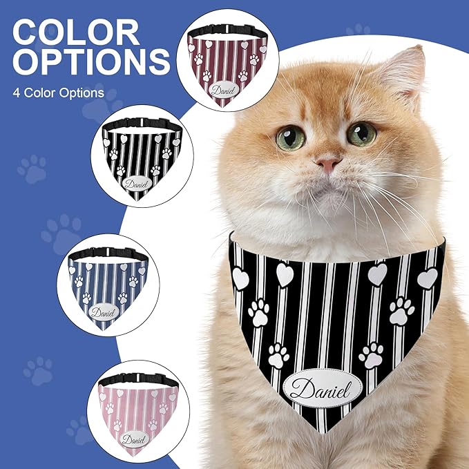 Personalized Dog Bandana Custom Name & Design, Premium Custom Dog Bandana for Small Medium Large Dogs, Soft Fabric Pet Scarf Personalized Pet Accessories Gift (Premium Elegant, Large)
