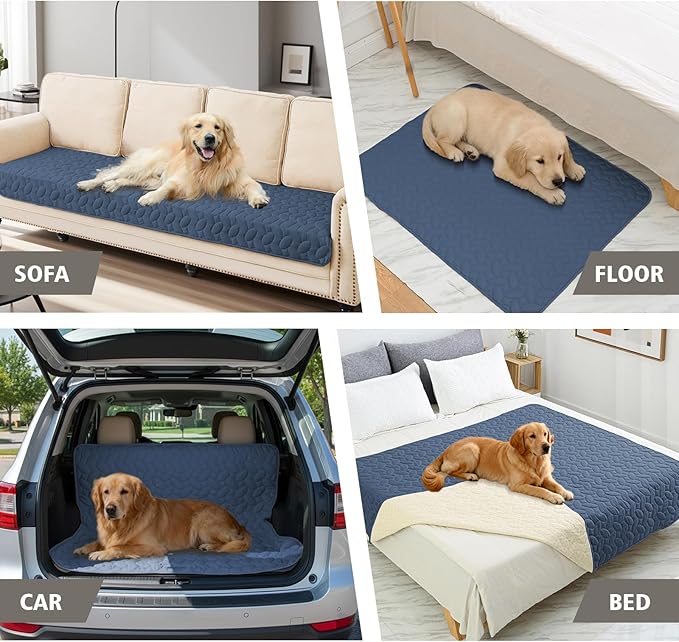 Ameritex Pet Bed Cover Dog Bed Blanket for Sofa and Furniture Waterproof New Pattern Design (68x82 Inch, Navyblue)