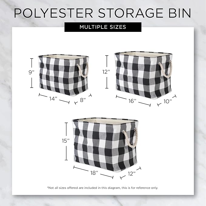 Bone Dry Pet Storage Collection Collapsible Bin, Black, Small Rectangle