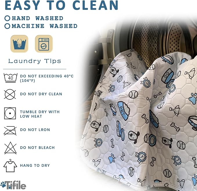 Washable Pee Pads for Dogs, 2 Pack Reusable Puppy Pads, Absorbent Whelping Pads with Bone Print, Non-Slip Waterproof Pet Training Pads for Couch, Crate, Potty Training - 18x24in