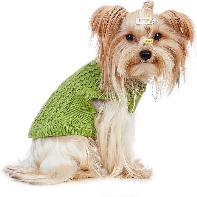 Stretchy Cat Sweater - 17 Colors & 6 Sizes | Snug Winter-Ready Knit for Boy/Girl Cats & Kittens(Green, Large)
