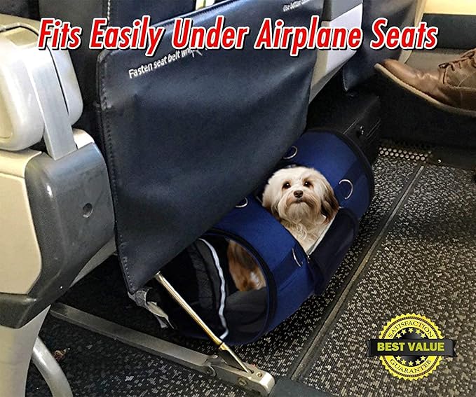 6-in-1 Sturdy Pet Carrier Backpack, Front Pack, Shoulder Bag, Pet Hand Bag, Car Seat Crate, Soft-Sided pet Carrier, Small Animal Travel Carrier, Airline Approved, Size Small for Pets 14-16" Long
