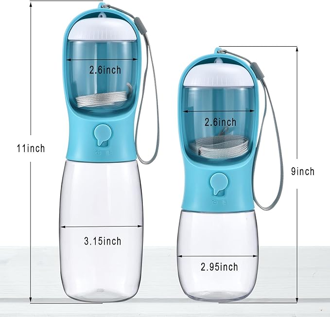 Dog Water Bottle with Food Container, Travel Puppy Water Bowl, Portable Pet Dispenser, Dog Gift Stuff Accessories Items, Puppy Essentials Necessities for Yorkie Cat Walking and Hiking
